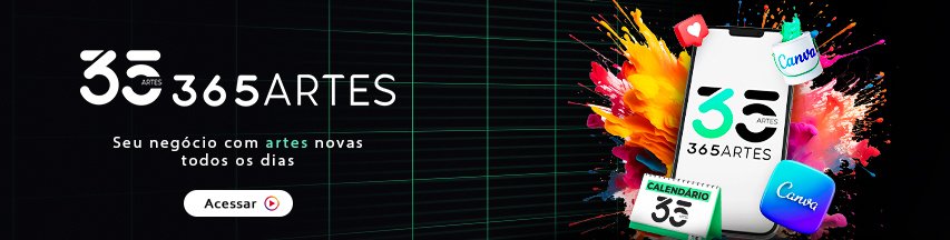 Banner de la aplicación 365 Artes con imágenes de un teléfono móvil, calendario y el logo de Canva además del mensaje "Tu negocio con arte nuevo cada día".